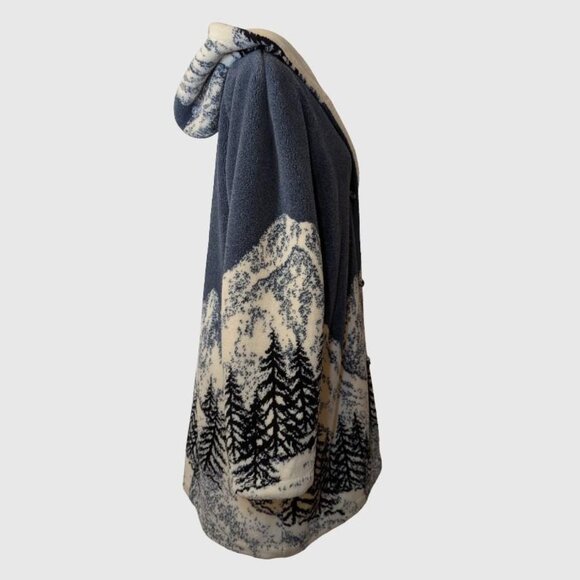 Vintage 90's Canadian Polar Magic Thick Fleece Coat, Hooded, Horn-Shaped Buttons - Picture 6 of 6